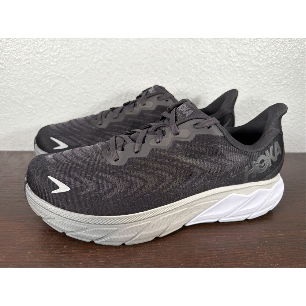 Hoka One Arahi 6 Mens Size 11.5 2E WIDE Black White Running Shoes 1123196 BWHT